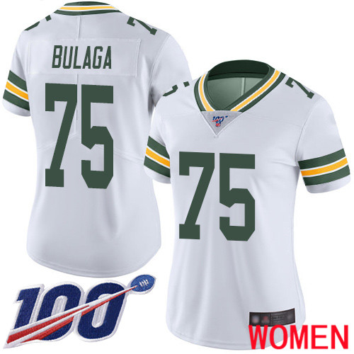 Green Bay Packers Limited White Women #75 Bulaga Bryan Road Jersey Nike NFL 100th Season Vapor Untouchable->green bay packers->NFL Jersey